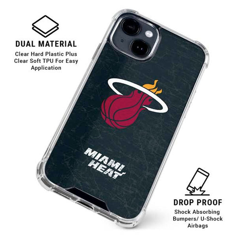 NBA Miami Heat Black Partial Logo iPhone 15 Clear Case