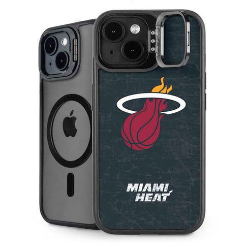 NBA Miami Heat Black Partial Logo iPhone 15 Plus Kickstand Case