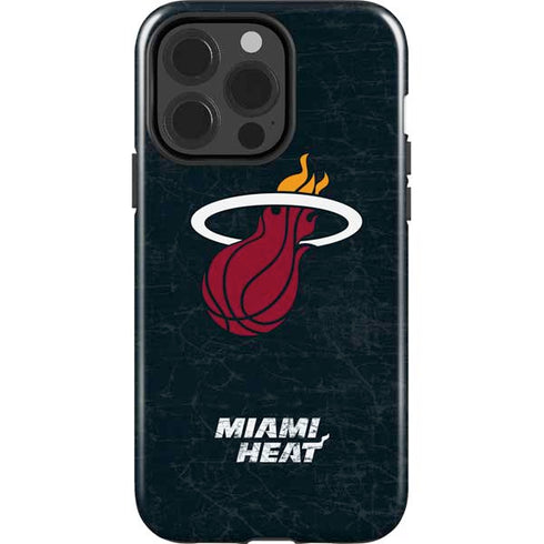 NBA Miami Heat Black Partial Logo iPhone 15 Pro Impact Case