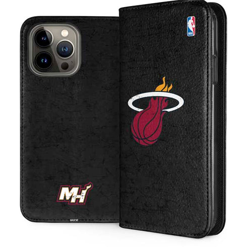 NBA Miami Heat Black Partial Logo iPhone 15 Pro Max Folio Case