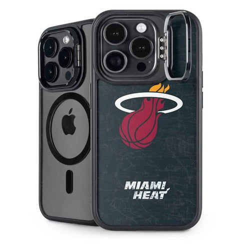 NBA Miami Heat Black Partial Logo iPhone 15 Pro Max Kickstand Case