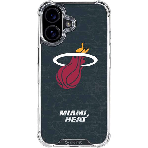 NBA Miami Heat Black Partial Logo iPhone 16 Plus Clear Case