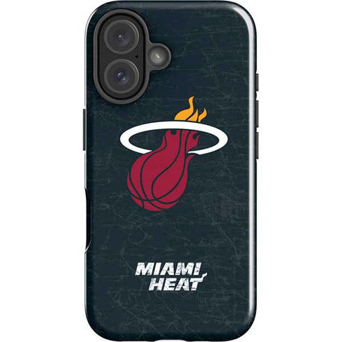 NBA Miami Heat Black Partial Logo iPhone 16 Plus Impact Case