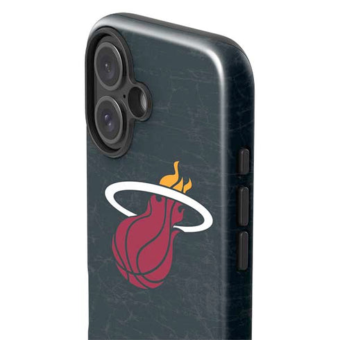 NBA Miami Heat Black Partial Logo iPhone 16 Plus Impact Case