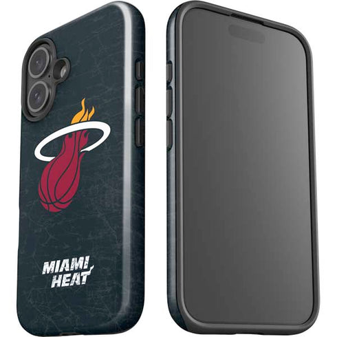 NBA Miami Heat Black Partial Logo iPhone 16 Plus Impact Case