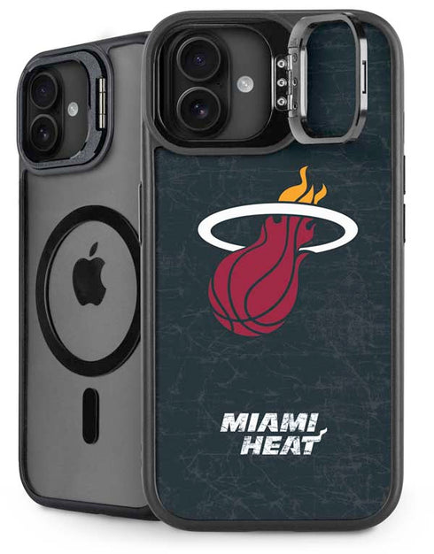 NBA Miami Heat Black Partial Logo iPhone 16 Plus Kickstand Case