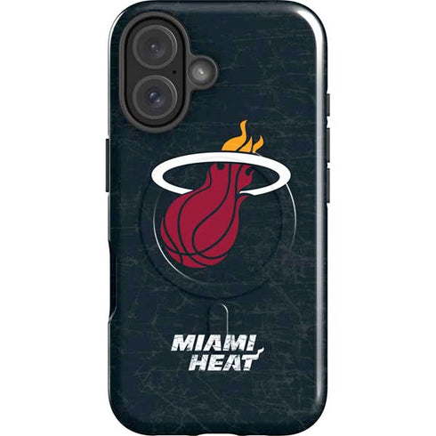 NBA Miami Heat Black Partial Logo iPhone 16 Plus Magsafe Impact Case