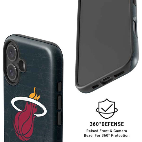 NBA Miami Heat Black Partial Logo iPhone 16 Plus Magsafe Impact Case