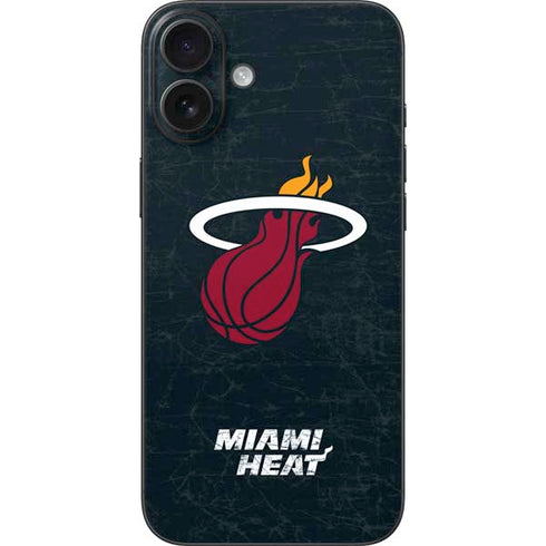NBA Miami Heat Black Partial Logo iPhone 16 Plus Skin