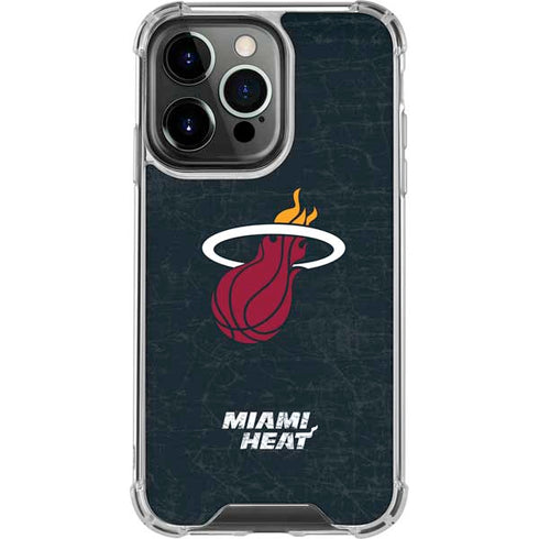 NBA Miami Heat Black Partial Logo iPhone 16 Pro Clear Case