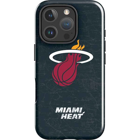 NBA Miami Heat Black Partial Logo iPhone 16 Pro Impact Case