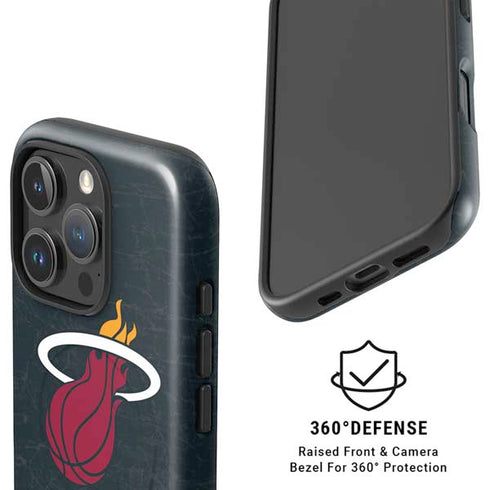 NBA Miami Heat Black Partial Logo iPhone 16 Pro Magsafe Impact Case
