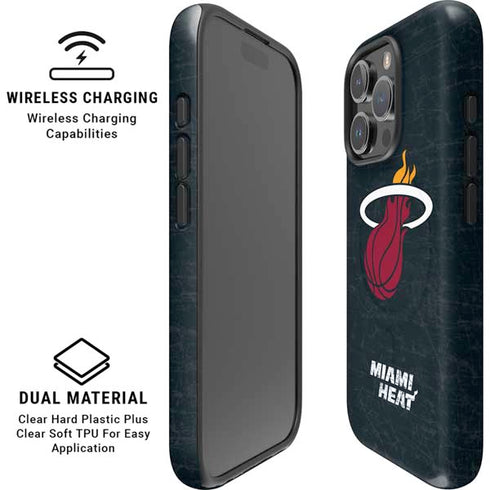 NBA Miami Heat Black Partial Logo iPhone 16 Pro Magsafe Impact Case