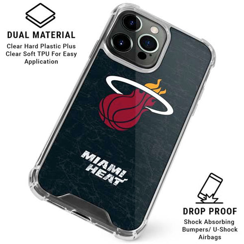 NBA Miami Heat Black Partial Logo iPhone 16 Pro Max Clear Case