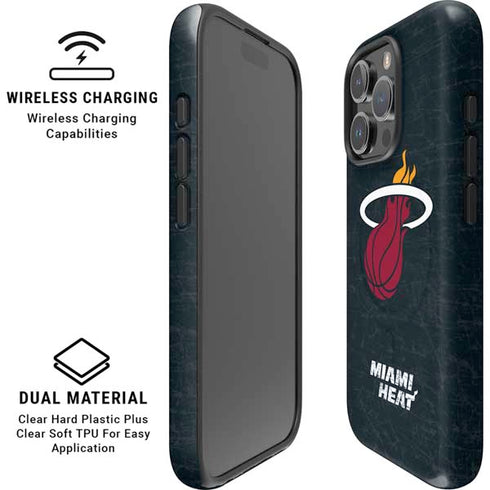 NBA Miami Heat Black Partial Logo iPhone 16 Pro Max Magsafe Impact Case