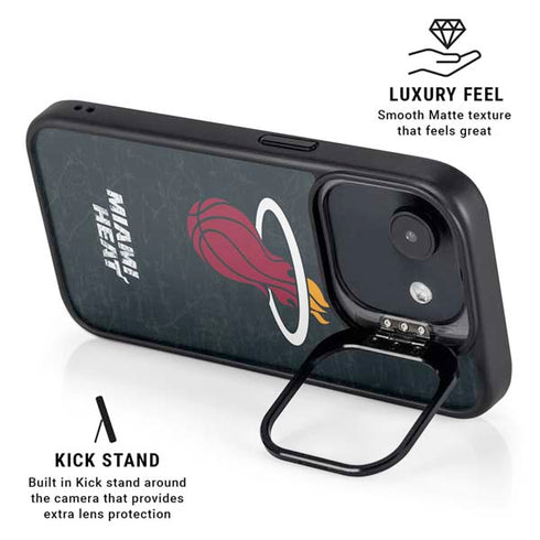 NBA Miami Heat Black Partial Logo iPhone 16e Kickstand Case