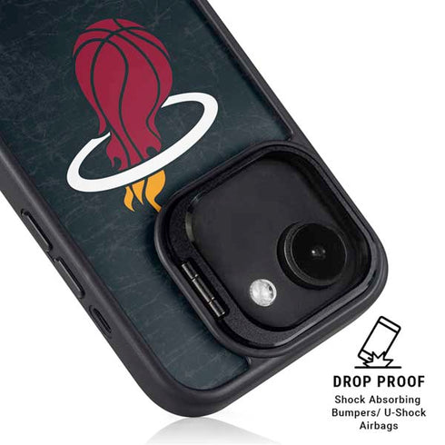 NBA Miami Heat Black Partial Logo iPhone 16e Kickstand Case