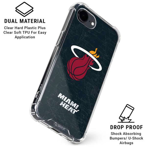 NBA Miami Heat Black Partial Logo iPhone 16e Clear Case