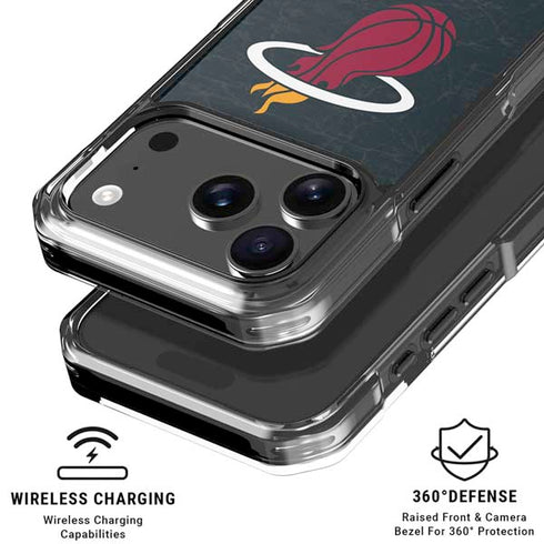 NBA Miami Heat Black Partial Logo iPhone 18 Pro Clear Case