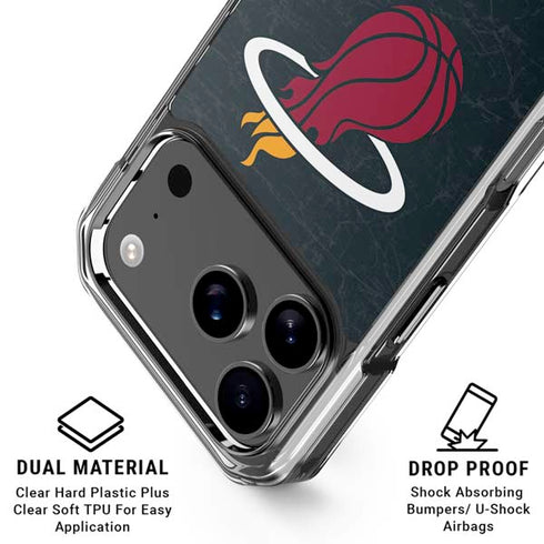 NBA Miami Heat Black Partial Logo iPhone 18 Pro Clear Case