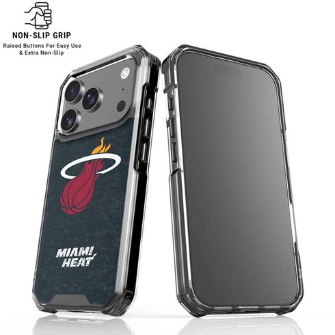 NBA Miami Heat Black Partial Logo iPhone 18 Pro Clear Case