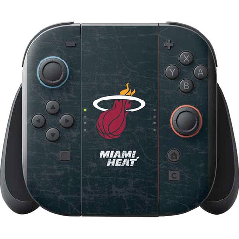 NBA Miami Heat Black Partial Logo Nintendo Switch 2 (2025) with Joy-Con Skin