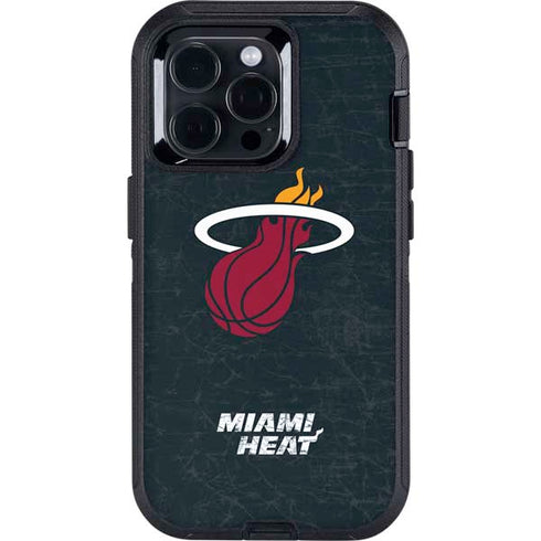 NBA Miami Heat Black Partial Logo Otterbox Defender iPhone Skin