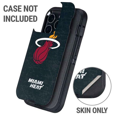 NBA Miami Heat Black Partial Logo Otterbox Defender iPhone Skin