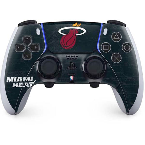 NBA Miami Heat Black Partial Logo PS5 DualSense Edge Pro Controller Skin