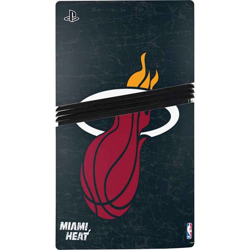 NBA Miami Heat Black Partial Logo PS5 Pro Console Skin