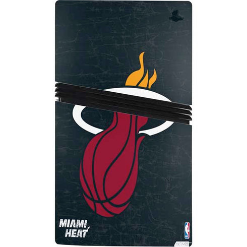 NBA Miami Heat Black Partial Logo PS5 Pro Console Skin