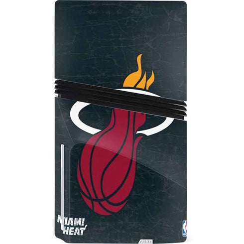NBA Miami Heat Black Partial Logo PS5 Pro Disk Bundle Skin