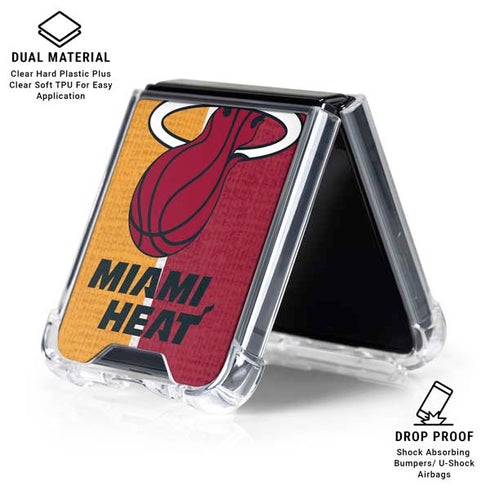 NBA Miami Heat Canvas Galaxy Z Flip6 Clear Case