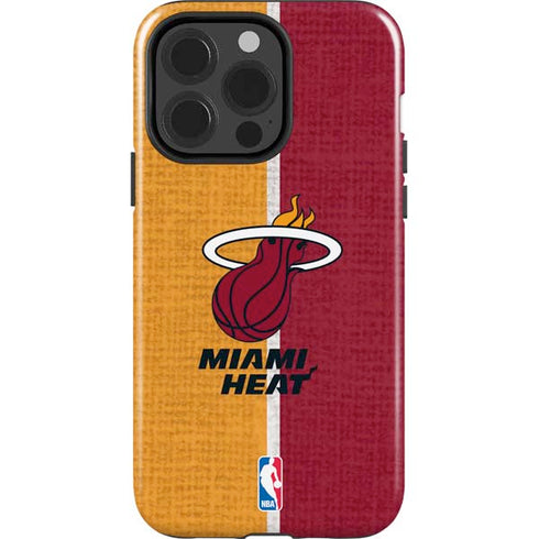 NBA Miami Heat Canvas iPhone 15 Pro Impact Case