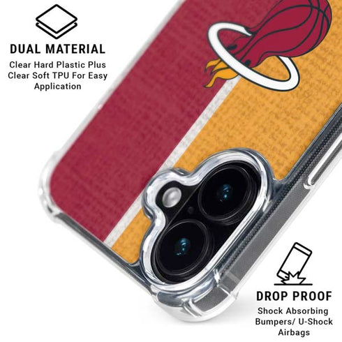 NBA Miami Heat Canvas iPhone 16 Plus Clear Case