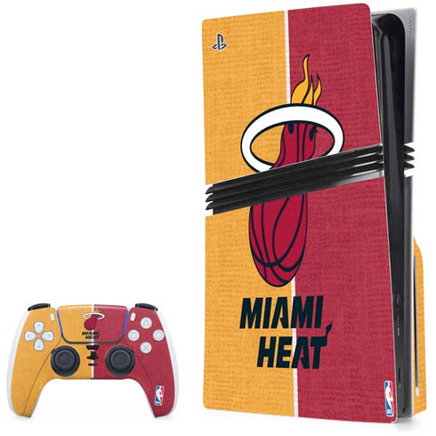 NBA Miami Heat Canvas PS5 Pro Disk Bundle Skin
