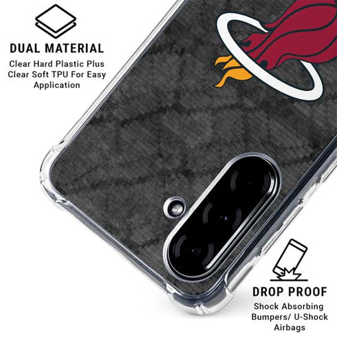 NBA Miami Heat Dark Rust Galaxy A36 5G Clear Case