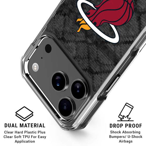 NBA Miami Heat Dark Rust iPhone 18 Pro Clear Case