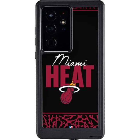 NBA Miami Heat Elephant Print Galaxy S24 Ultra Waterproof Case