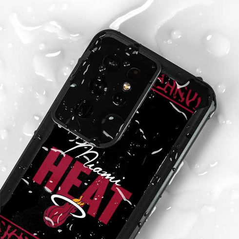 NBA Miami Heat Elephant Print Galaxy S24 Ultra Waterproof Case
