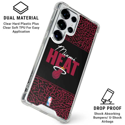 NBA Miami Heat Elephant Print Galaxy S25 Ultra Clear Case