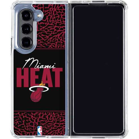 NBA Miami Heat Elephant Print Galaxy Z Fold5 5G Clear Case