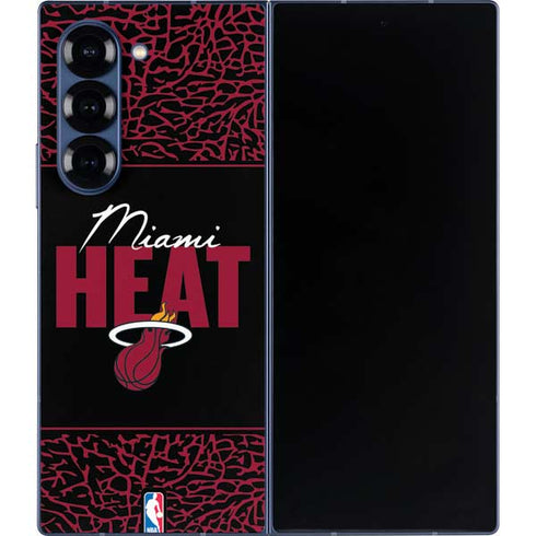 NBA Miami Heat Elephant Print Galaxy Z Fold6 Skin