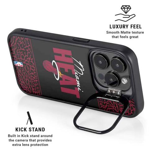 NBA Miami Heat Elephant Print iPhone 14 Pro Max Kickstand Case