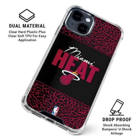 NBA Miami Heat Elephant Print iPhone 15 Clear Case