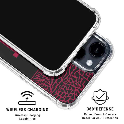 NBA Miami Heat Elephant Print iPhone 15 Clear Case
