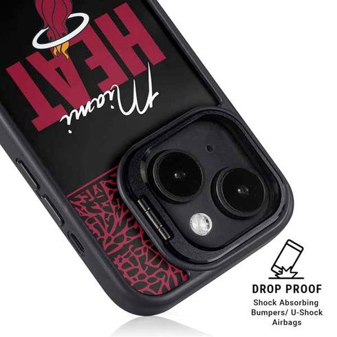 NBA Miami Heat Elephant Print iPhone 15 Kickstand Case