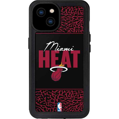 NBA Miami Heat Elephant Print iPhone 15 Plus Waterproof Case