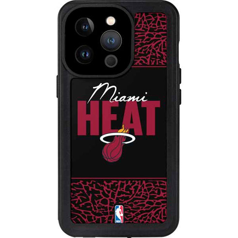 NBA Miami Heat Elephant Print iPhone 15 Pro Waterproof Case