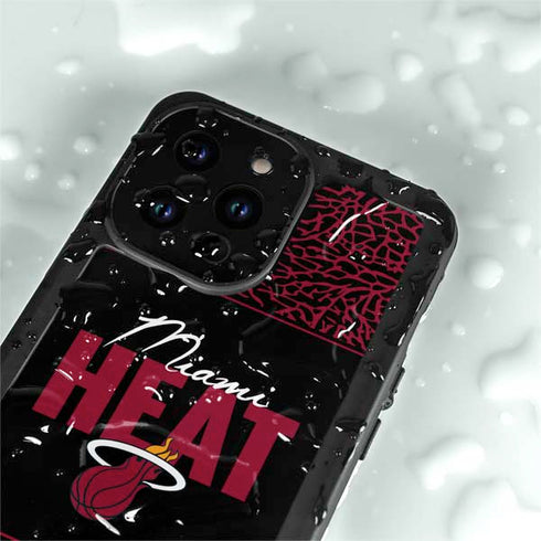 NBA Miami Heat Elephant Print iPhone 15 Pro Waterproof Case